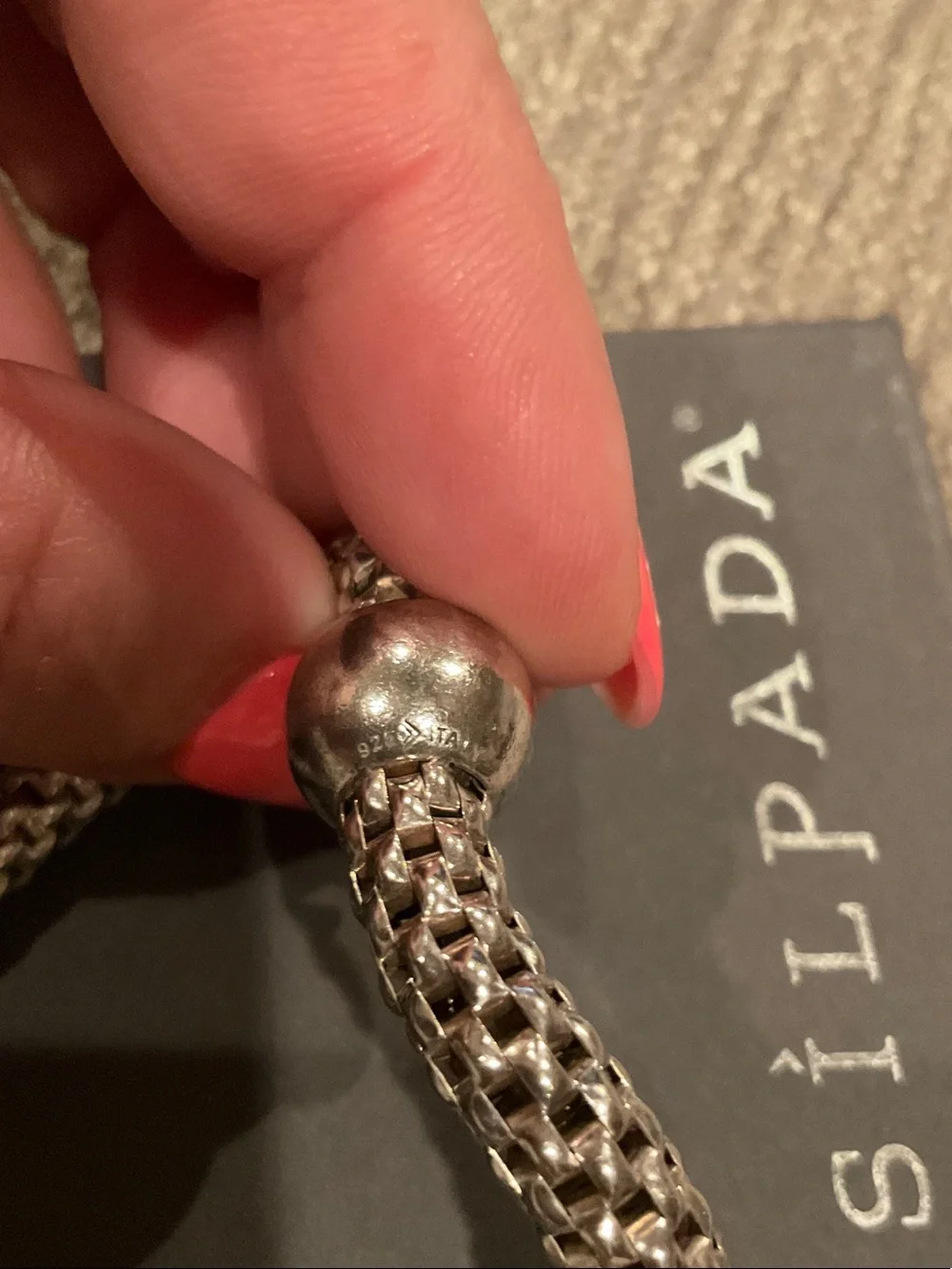 Silpada Sterling Silver Mesh Bracelet with Ball Clasp